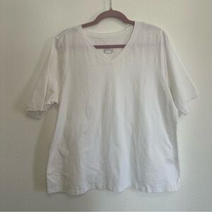 Denim & Co. Essentials White T-Shirt Women’s Size Large | Casual Basic